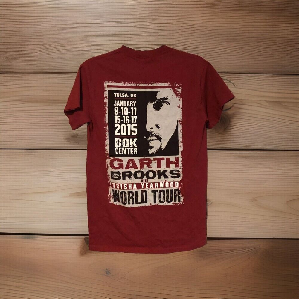 Garth Brooks Shirt Mens Small S Tour Trisha Yearwood 2015 Tulsa BOK Center Red G
